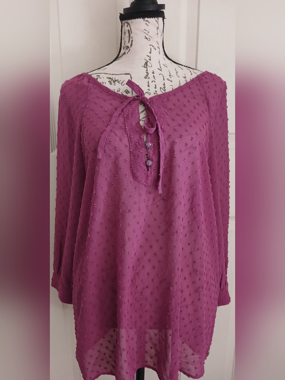 Matilda Jane Swiss Dot Tie-Neck Tunic